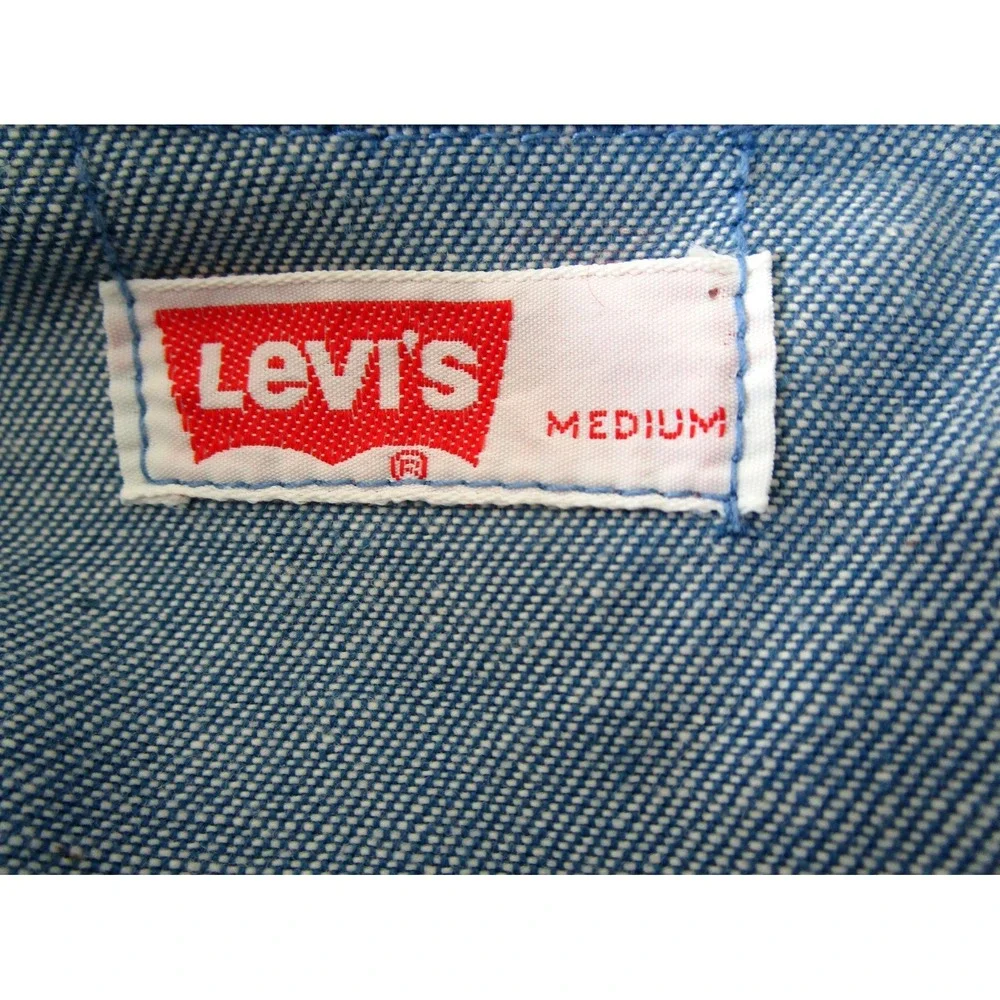 1970's Levi's Wide Leg Womens Medium Denim Pant Shirt Set Orange Tab